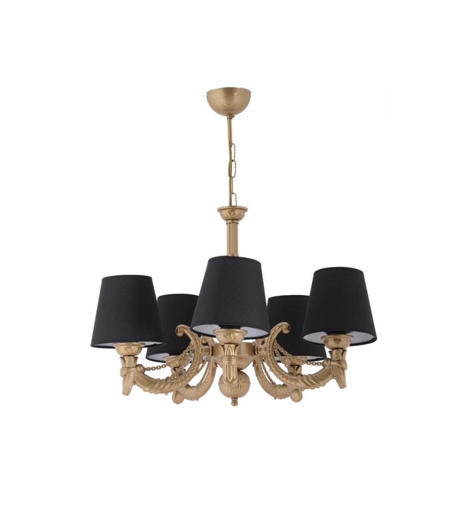 Kronleuchter, Schwarz, Gold, Metallkörper, PVC-Kappe