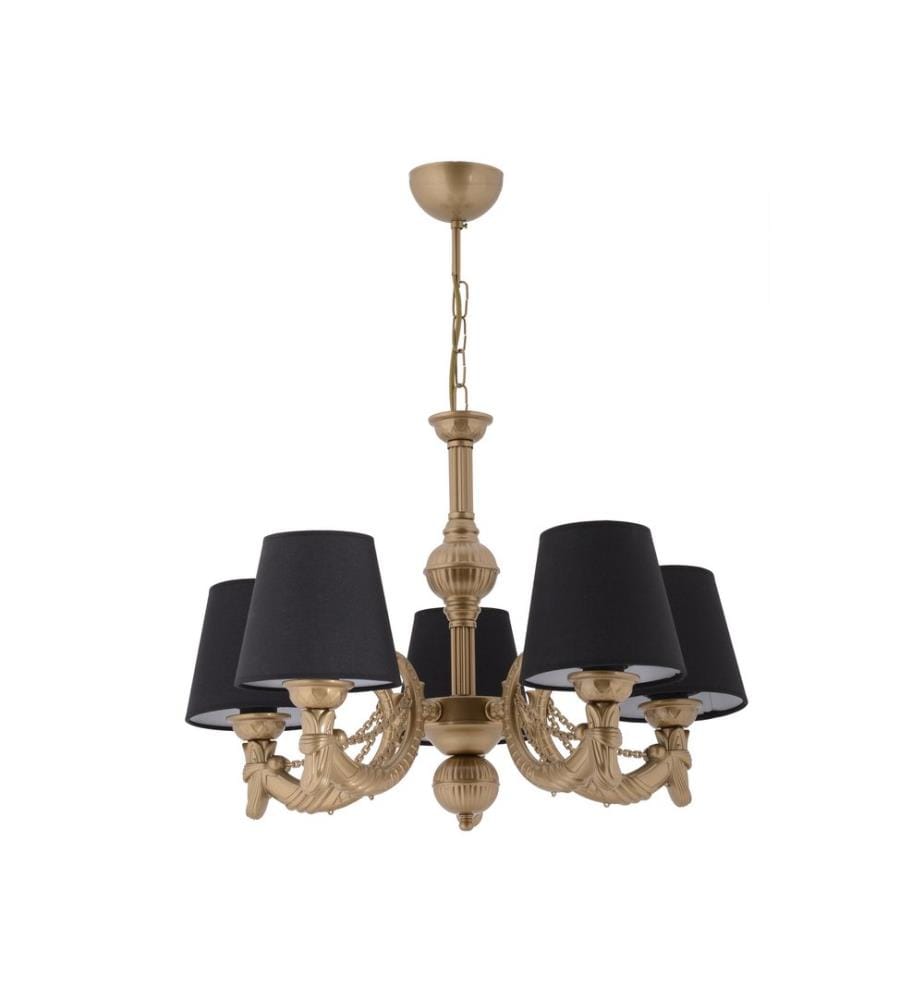 Kronleuchter, Schwarz, Gold, Metallkörper, PVC-Kappe