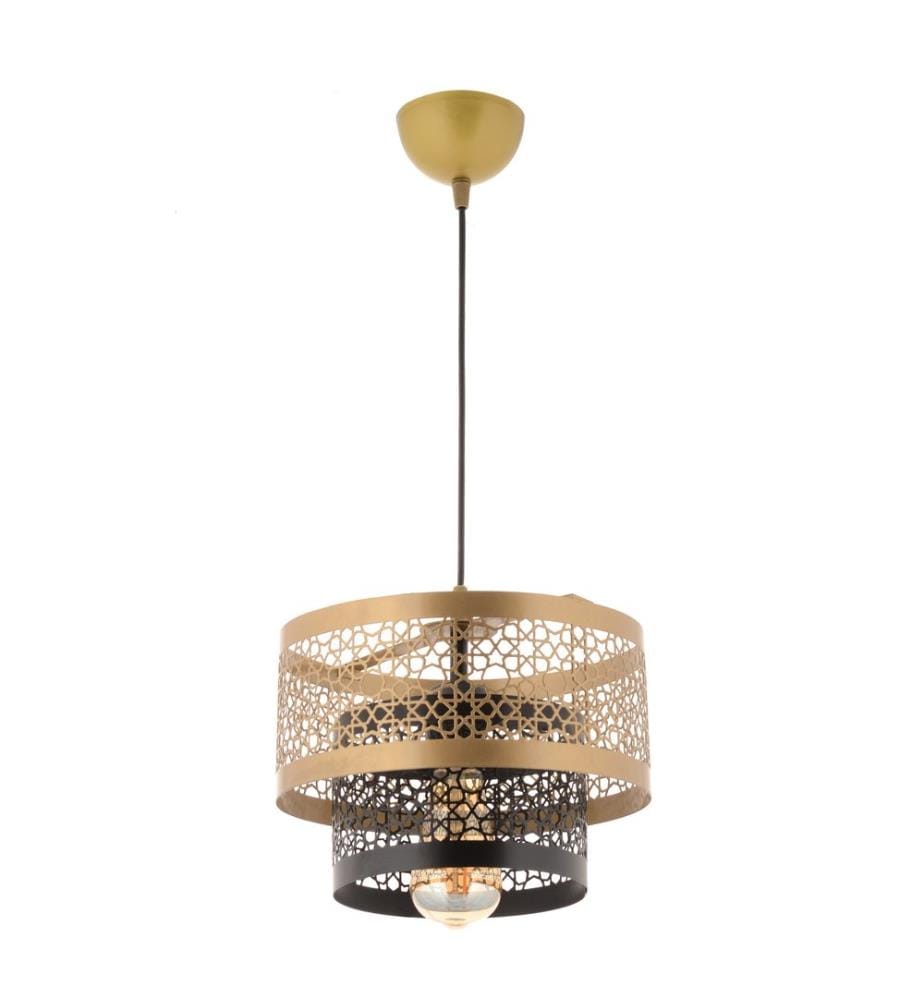 Lustre, noir, doré, CORPS EN MÉTAL