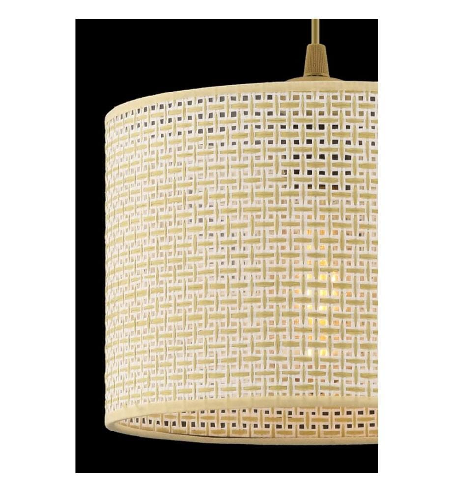 Kronleuchter, Creme, Metallkörper, Baumwollkappe