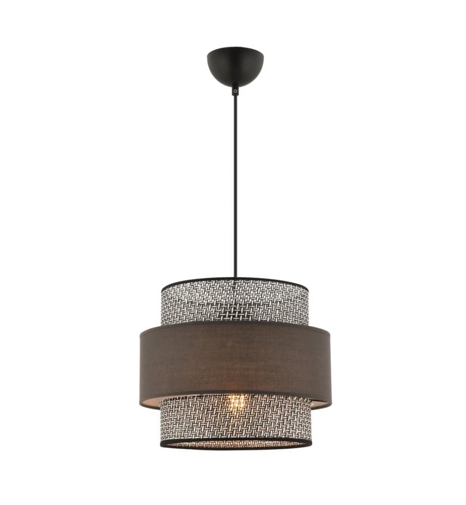 Lustre, gris, anthracite, CORPS EN MÉTAL, capuchon en tissu