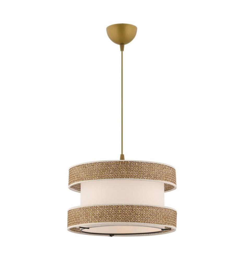 Kronleuchter, Beige, Weiss, METALLKÖRPER, Baumwollkappe