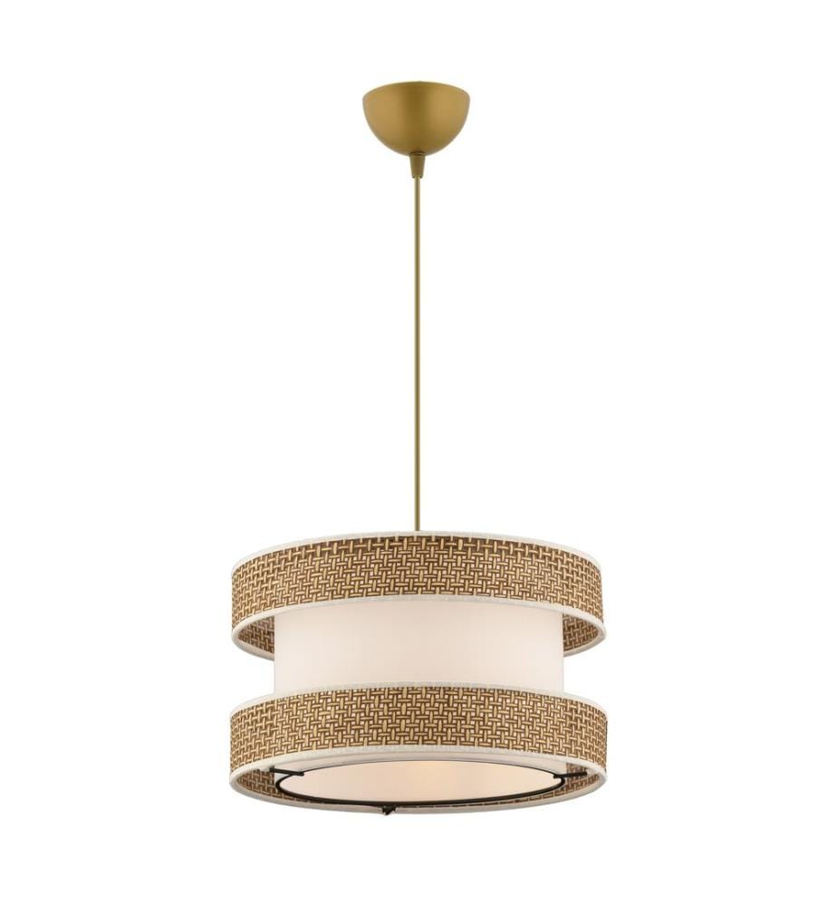 Kronleuchter, Beige, Weiss, METALLKÖRPER, Baumwollkappe