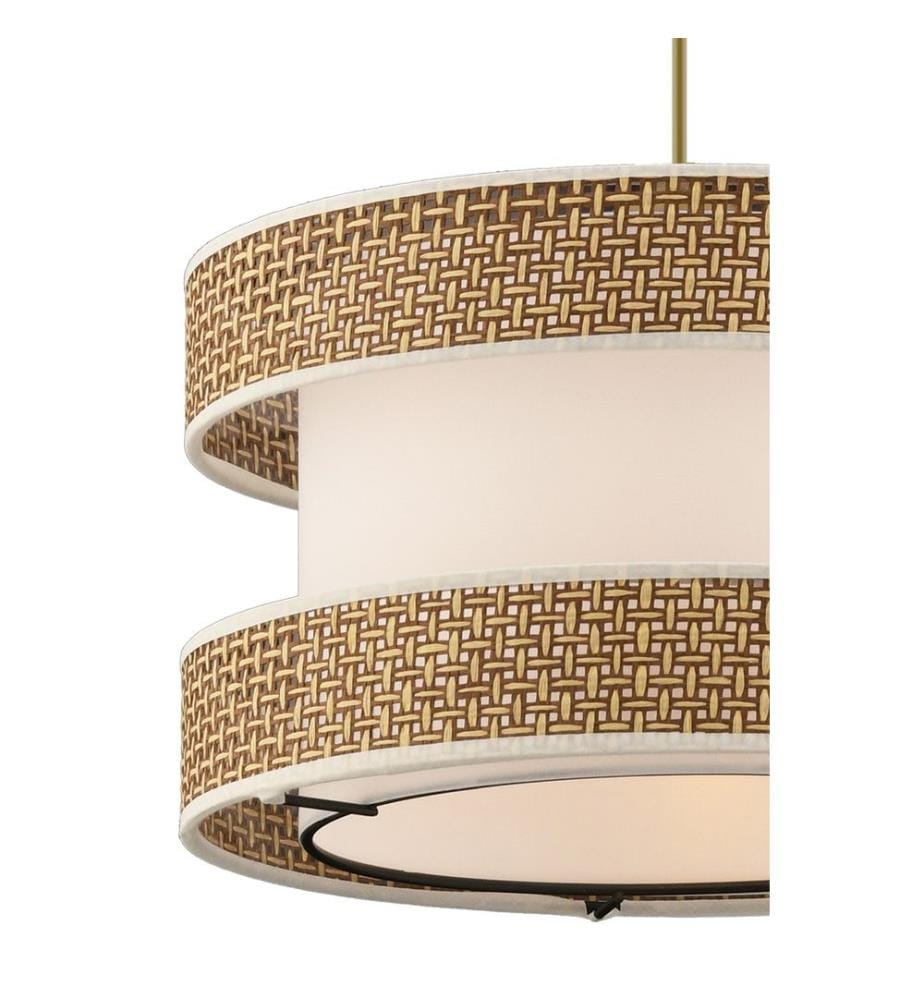 Kronleuchter, Beige, Weiss, METALLKÖRPER, Baumwollkappe