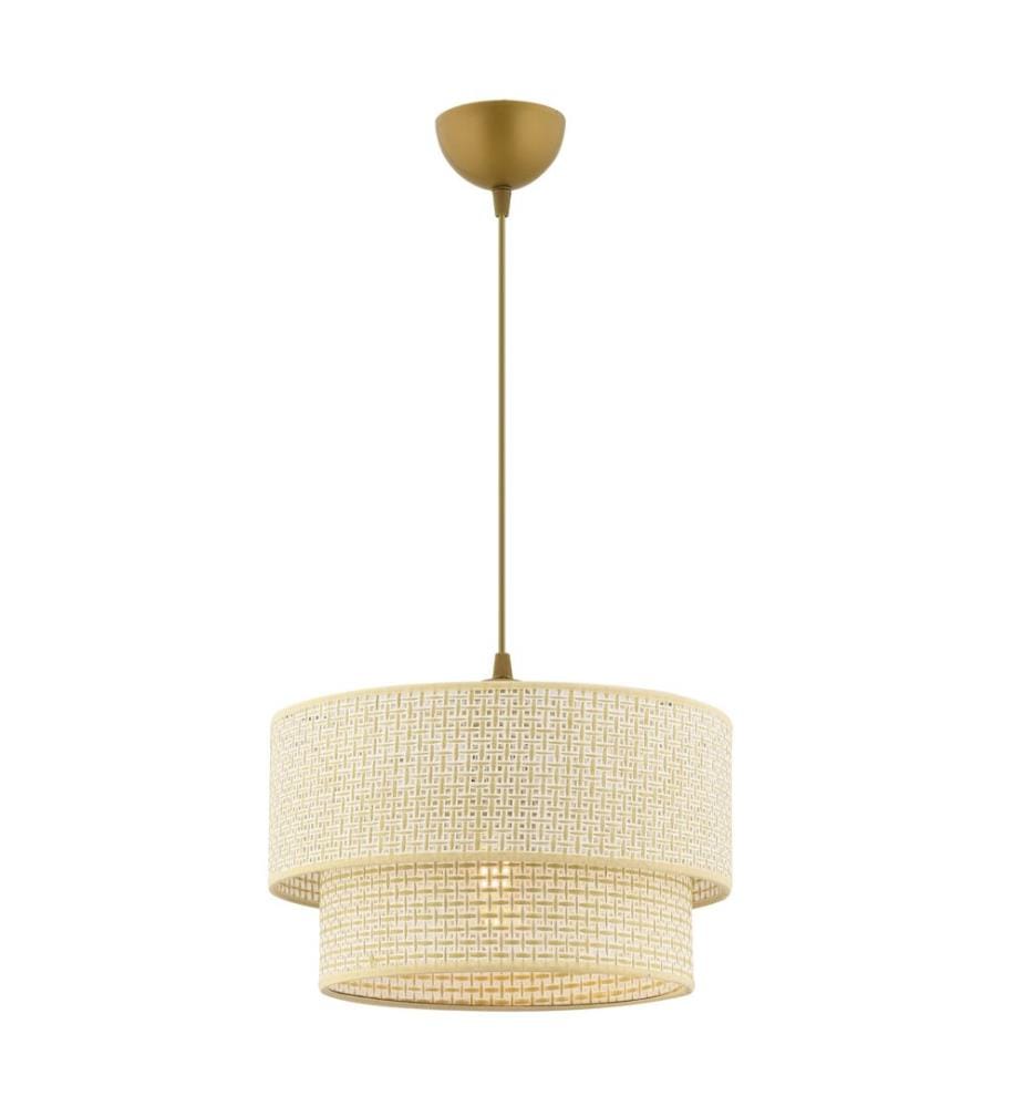 Kronleuchter, Creme, Metallkörper, Baumwollkappe
