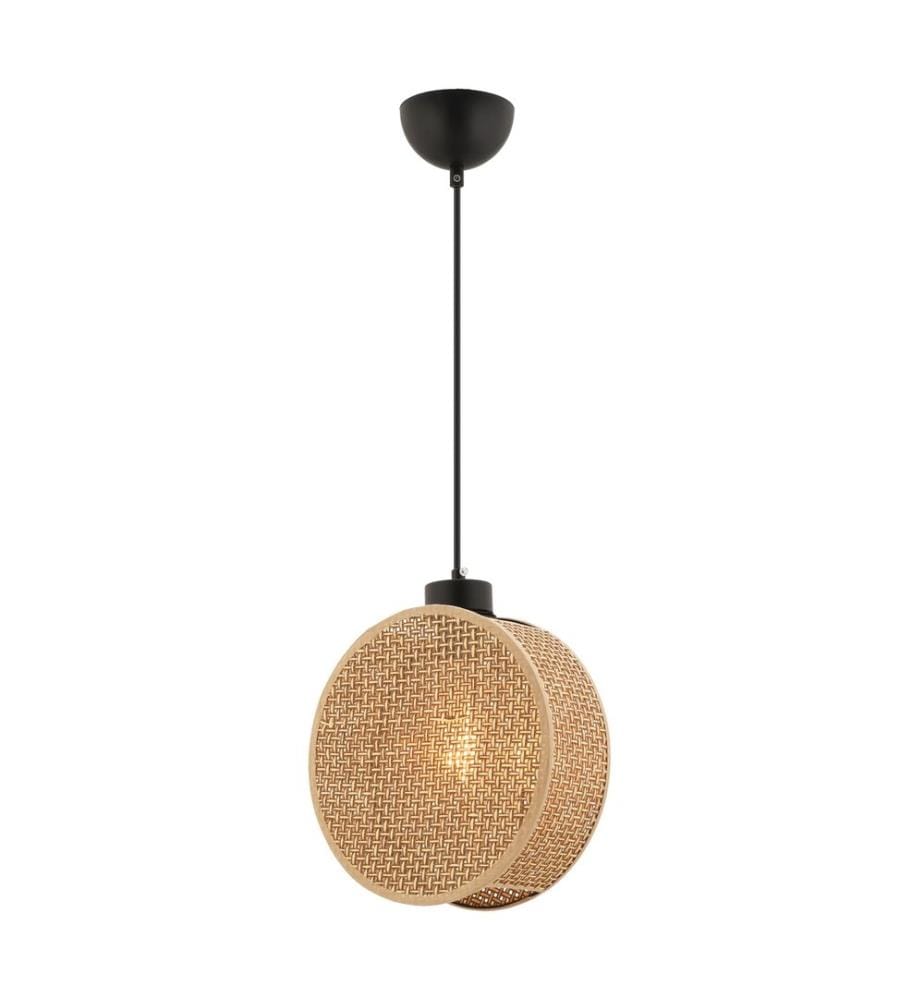 Kronleuchter, beige, Metallkörper, Baumwollkappe