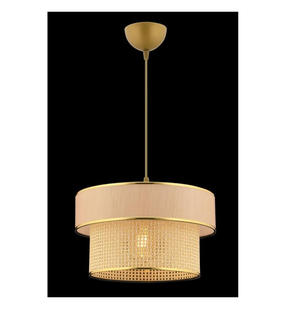 Kronleuchter, Kamel, Beige, METALLKÖRPER, Baumwollkappe