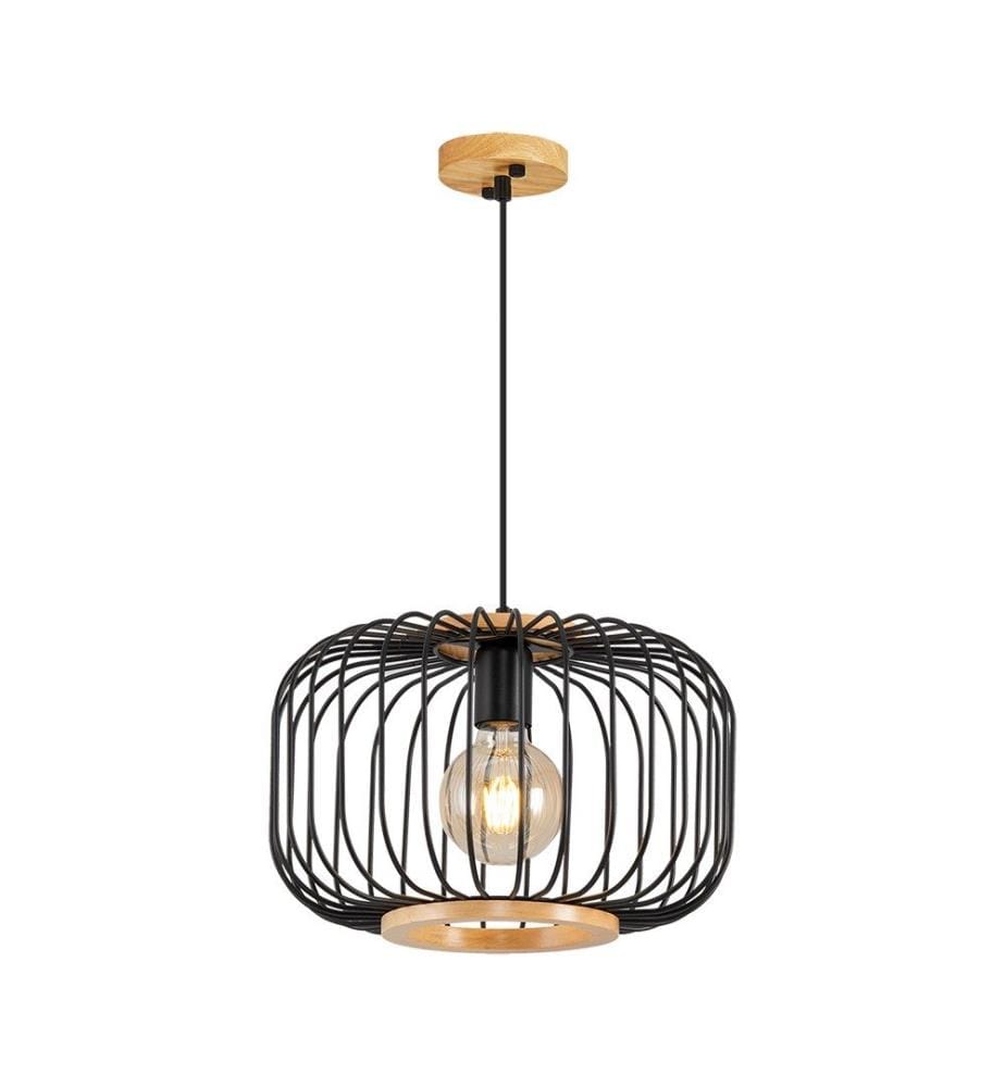 Kronleuchter, schwarz, Holzkörper, Metallkappe