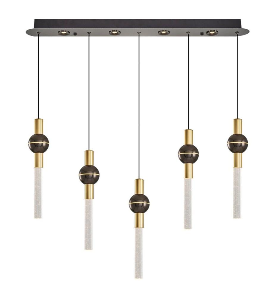 Kronleuchter, Platin, METALLKÖRPER, Glaskappe