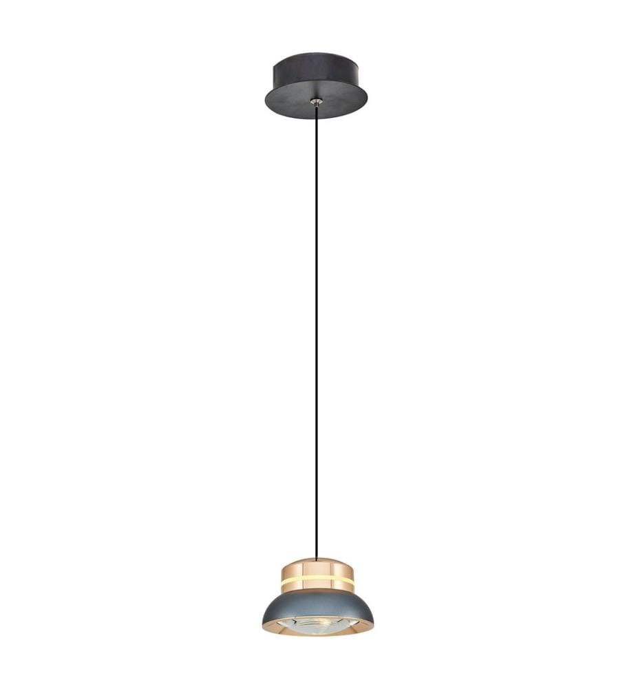 Lustre, gris, CORPS EN MÉTAL, capuchon en acrylique