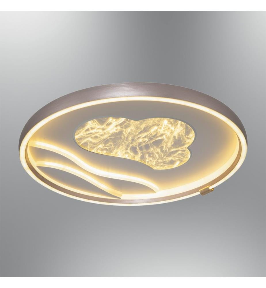 Lustre, gris, CORPS EN MÉTAL, capuchon en acrylique