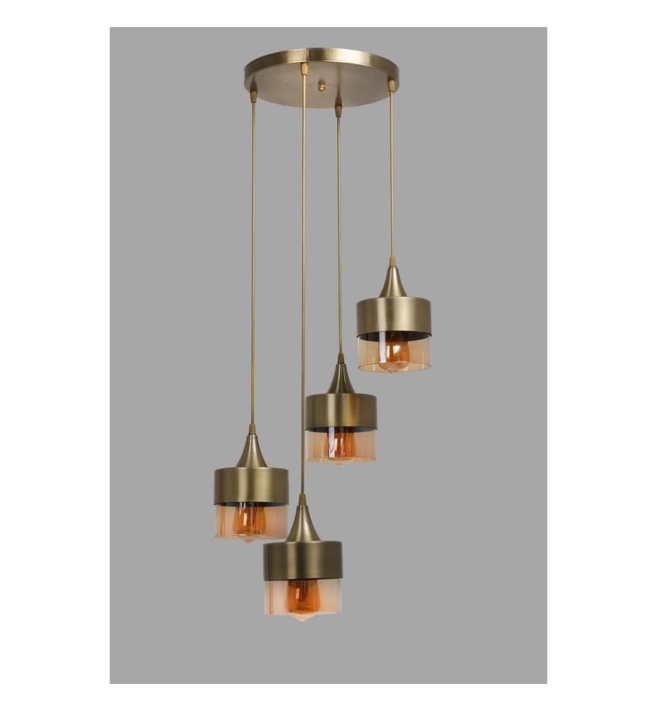 Kronleuchter, Vintage, Metallgehäuse, Glasabdeckung