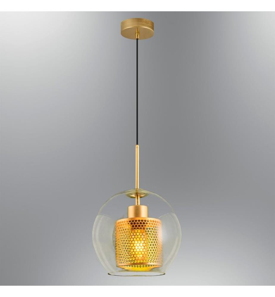 Kronleuchter, Transparent, Metallgehäuse, Glasabdeckung