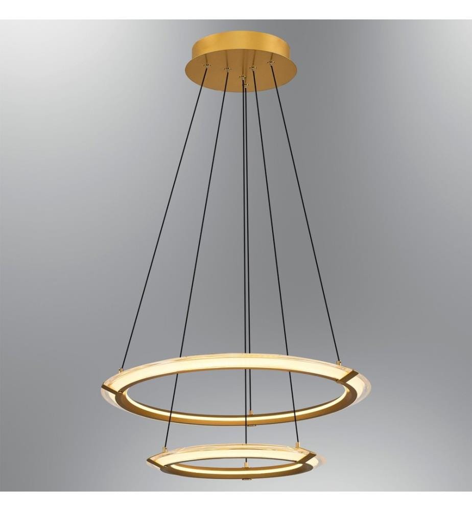 Kronleuchter, Gold, Metallgehäuse, Acrylkappe