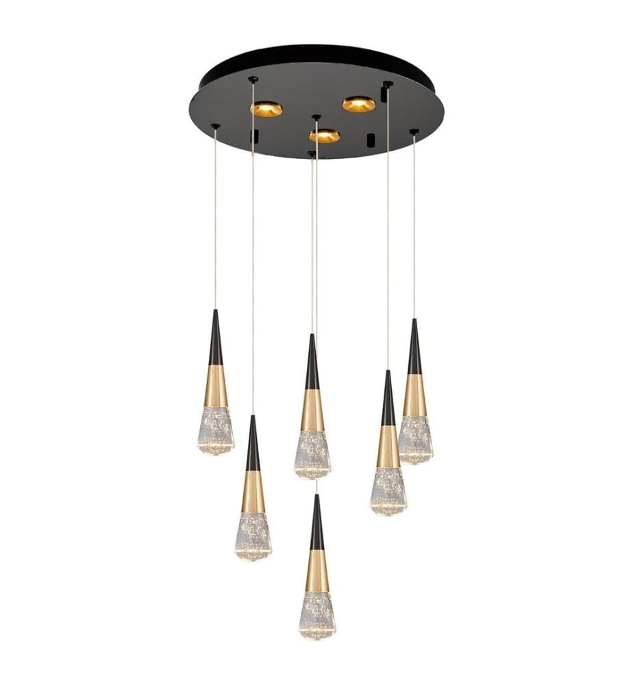 Kronleuchter, Platin, Schwarz, Metallgehäuse, Opalglasabdeckung
