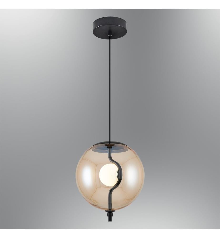 Kronleuchter, Bernstein, Metallgehäuse