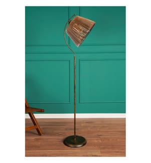 Lampada da terra, Antichità, Corpo in metallo, Replica del tappo in bambù