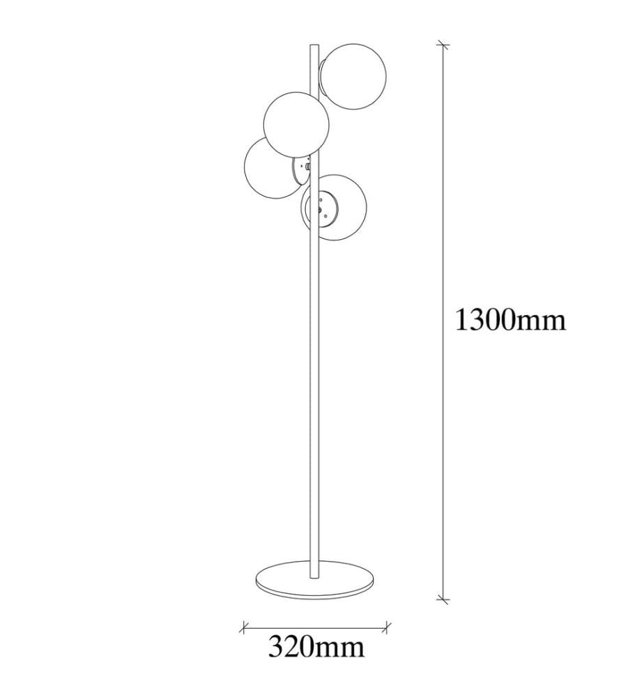 Or, Lampadaire, 32 X 32 cm, Corps Métallique