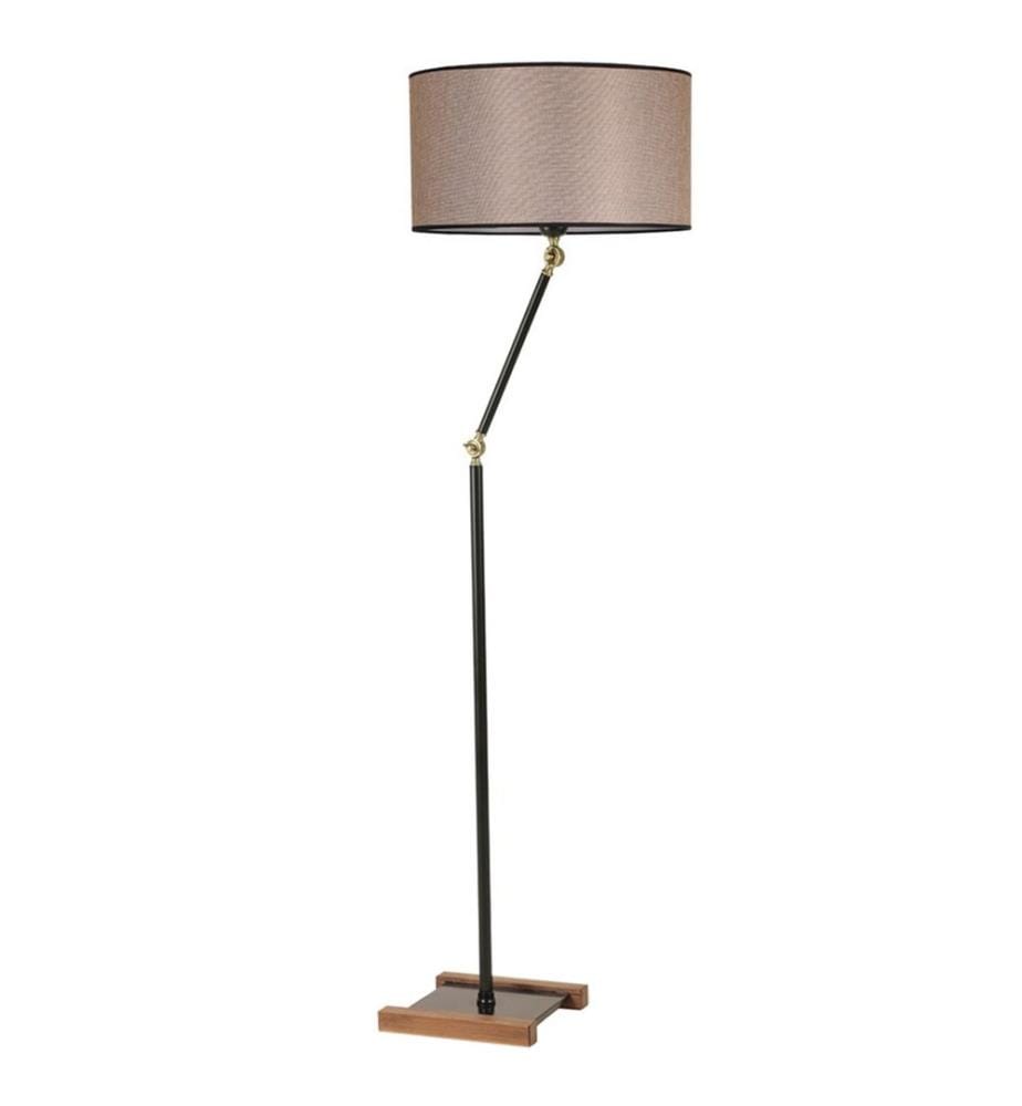 Beige, Noir, Lampadaire, 25 X 25 cm, Corps Métallique