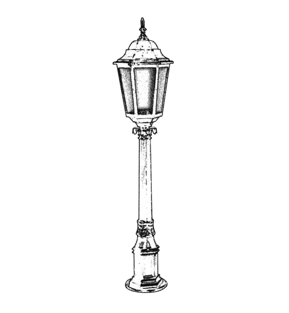 Noir, Lampadaire, ABS Borden
