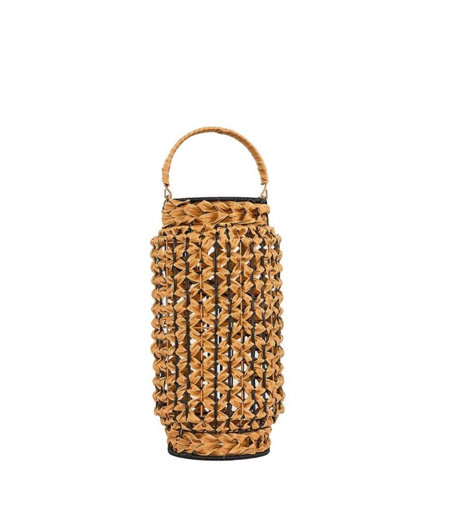 Stehlampe, Eiche, Schwarz, Solar Wicker