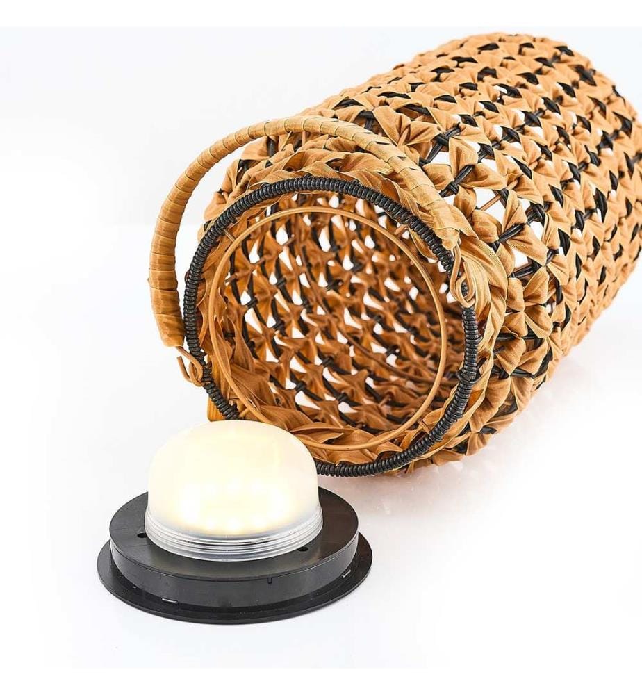 Stehlampe, Eiche, Schwarz, Solar Wicker