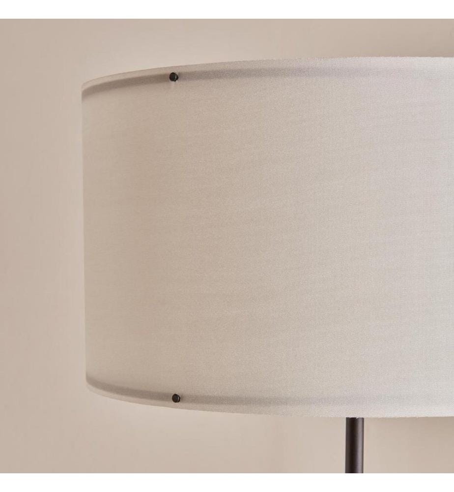 Lampadaire en bois, blanc, 100 % TISSU, structure : 100 % BOIS