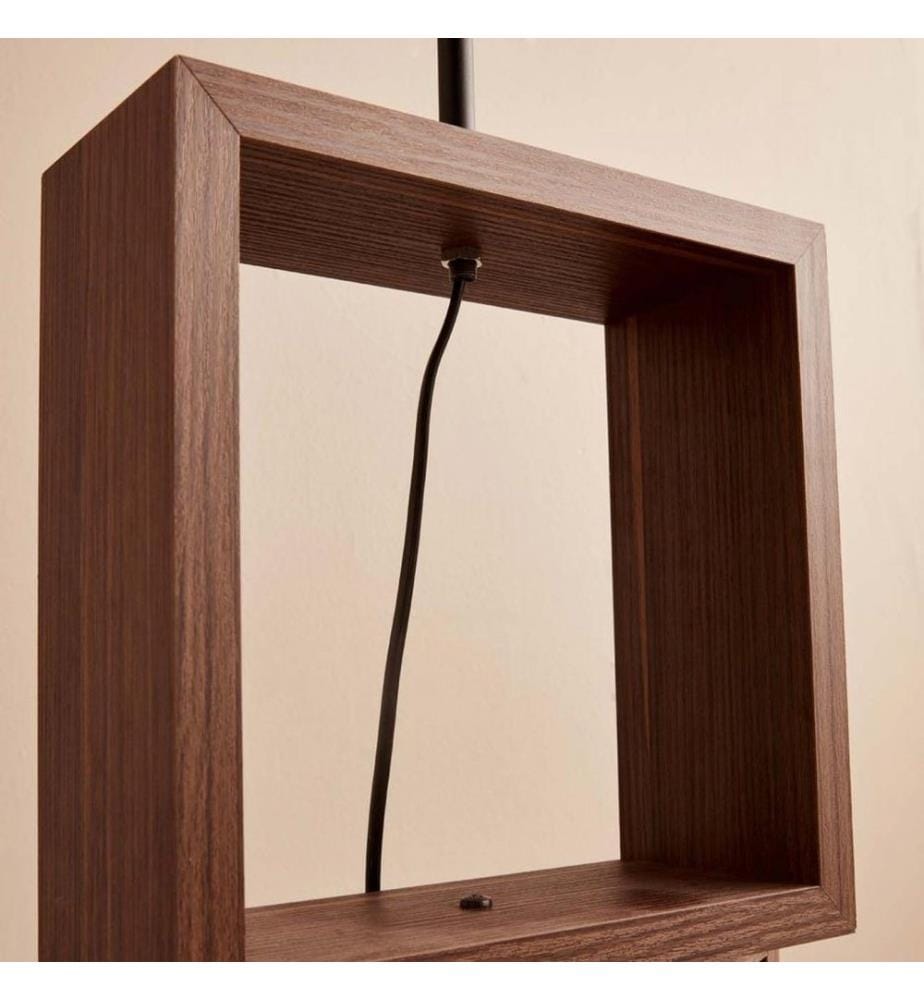 Lampadaire en bois, beige, 100 % TISSU, structure : 100 % BOIS