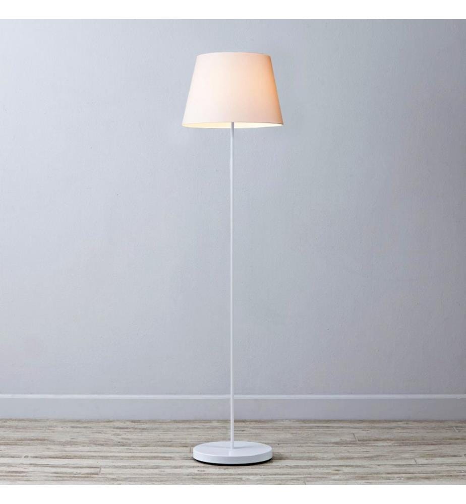 Lampadaire, crème, blanc, 100 % PVC, structure : 100 % MÉTAL