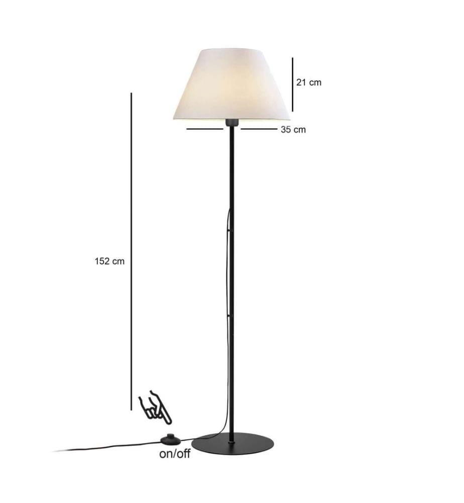 Stehlampe, cremefarben, METALLKÖRPER, PVC-Kappe