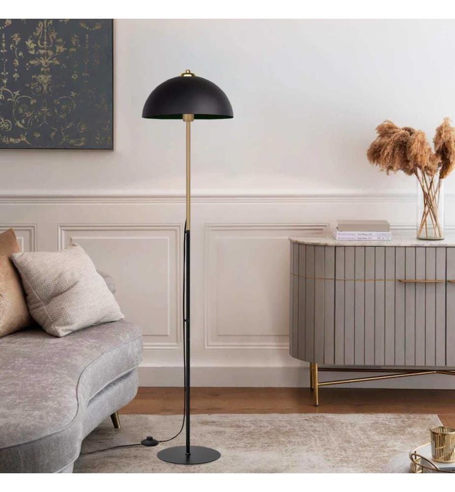 Lampadaire, noir, 100 % MÉTAL, corps en métal
