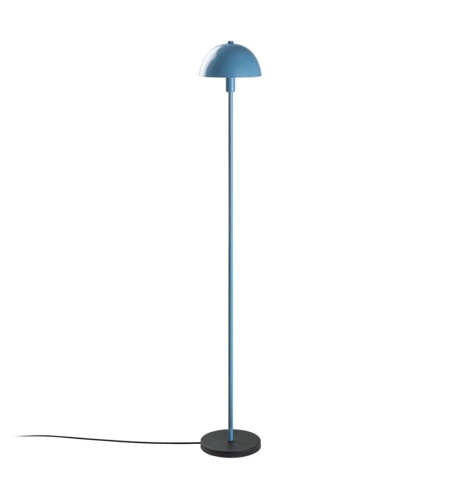 Stehlampe, blau, Metallkörper, Metallkappe