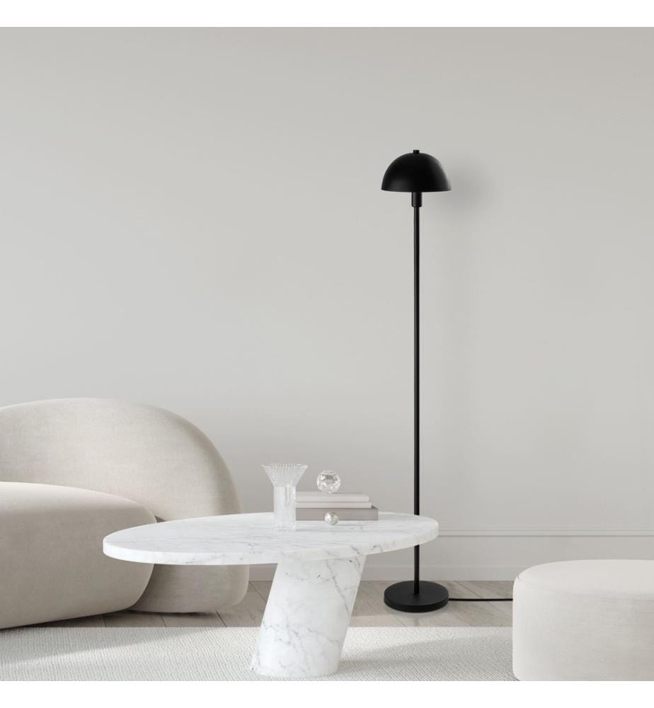 Stehlampe, schwarz, Metallkörper, Metallkappe