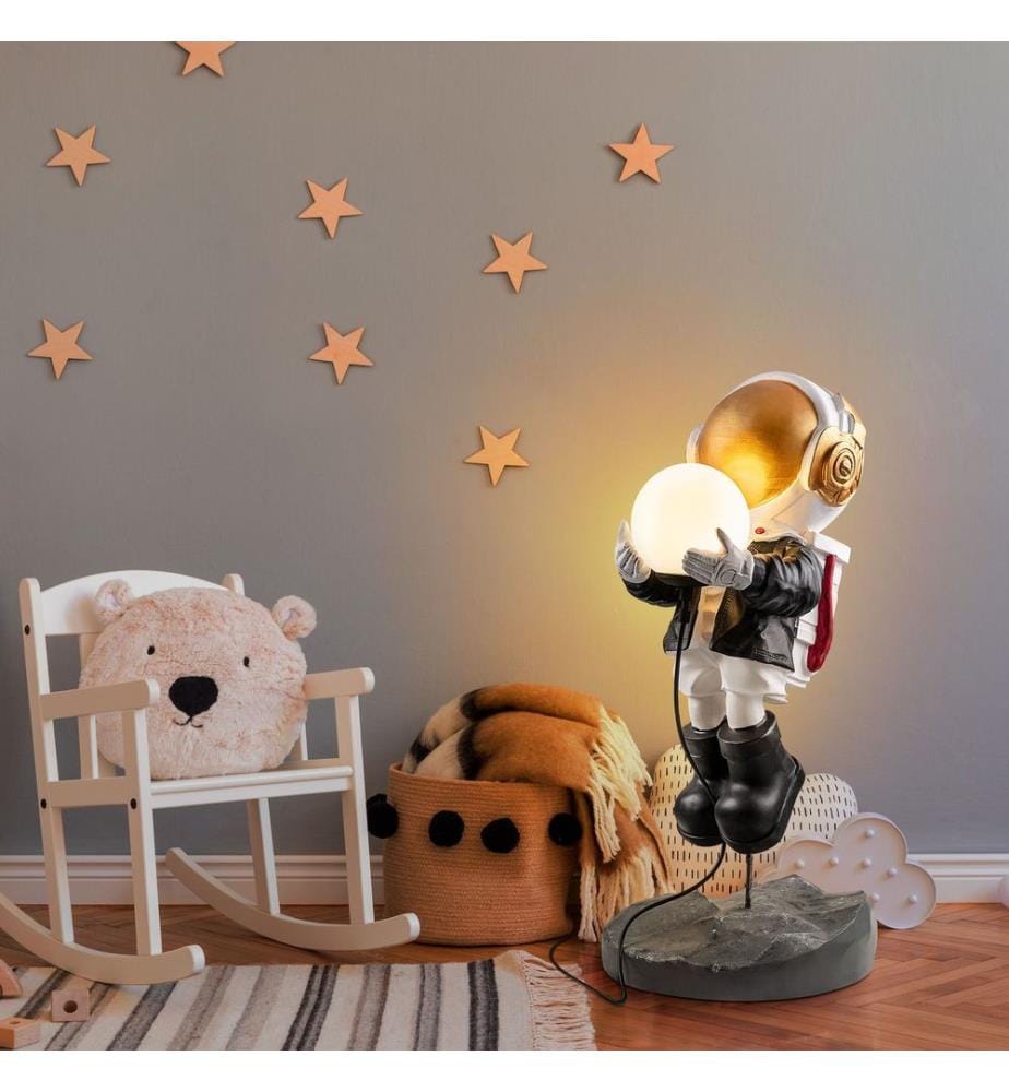 Stehlampe, Mehrfarbig, 100 % Polyester, Glaskappe