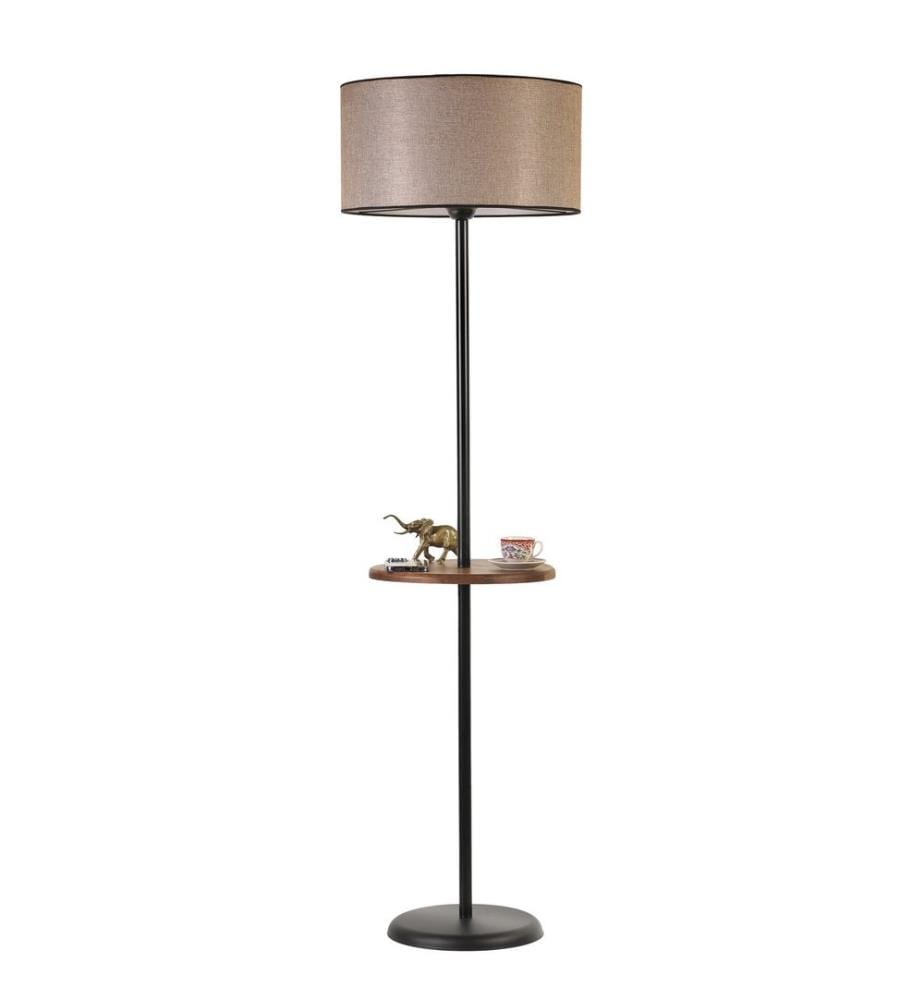 Lampadaire, noir, marron, corps en métal