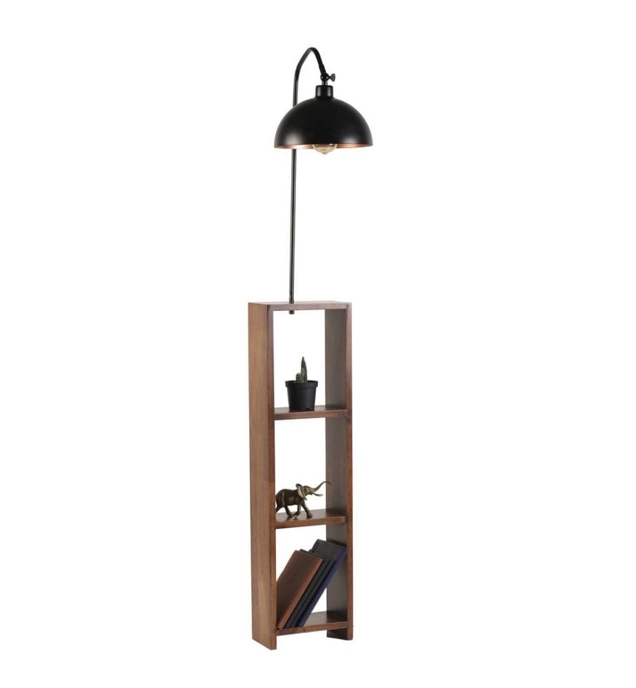 Lampadaire, Black, Walnut, Metal Body