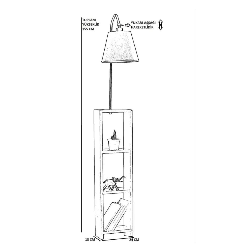 Lampadaire, Black, Metal Body