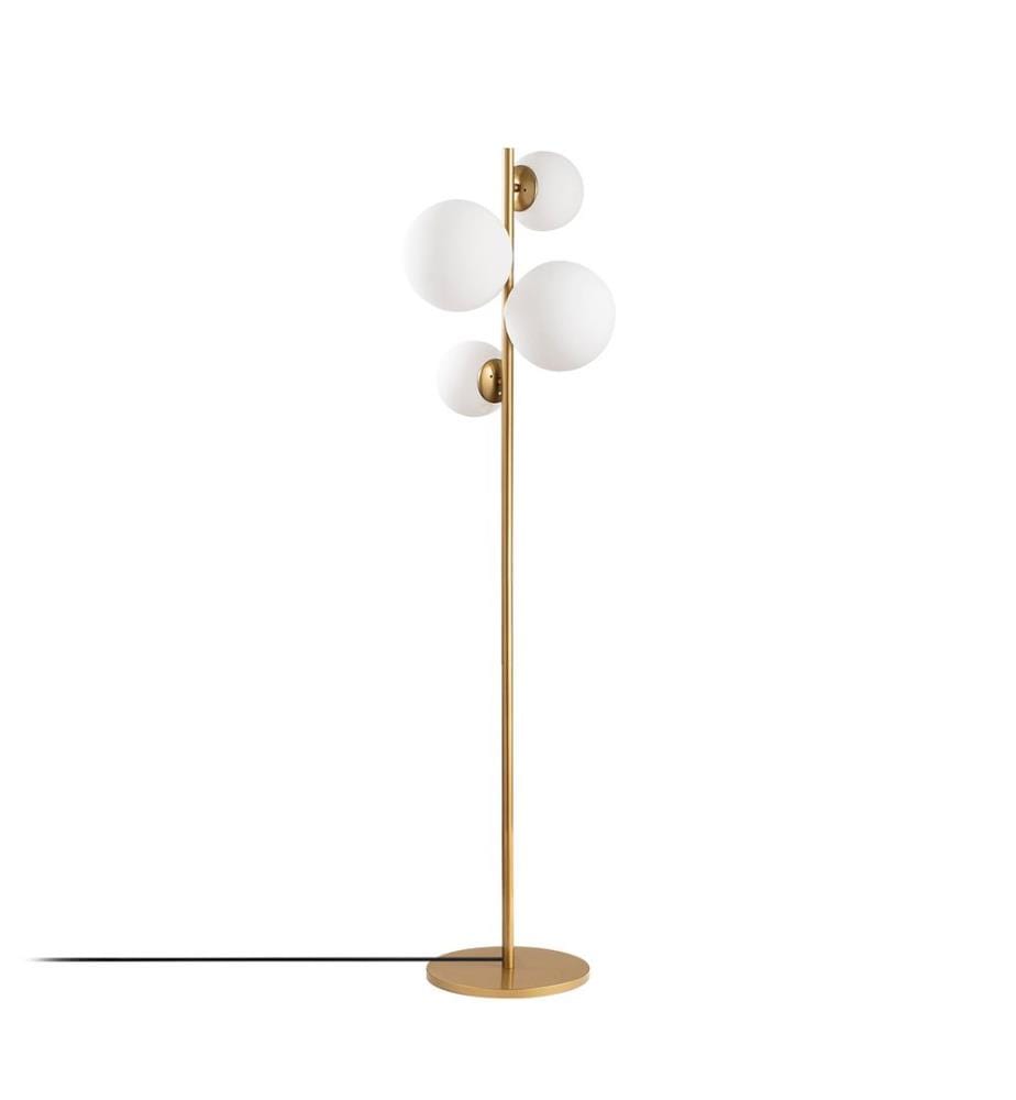 Lampadaire, noir, antique, corps en métal, capuchon en verre