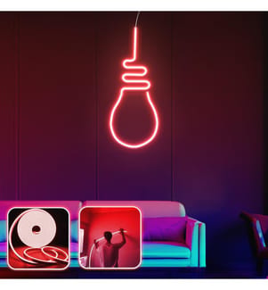 Eclairage mural décoratif à LED, rouge, bandes néon flexibles