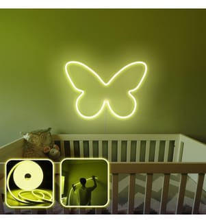 Eclairage mural décoratif à LED, jaune, bandes néon flexibles