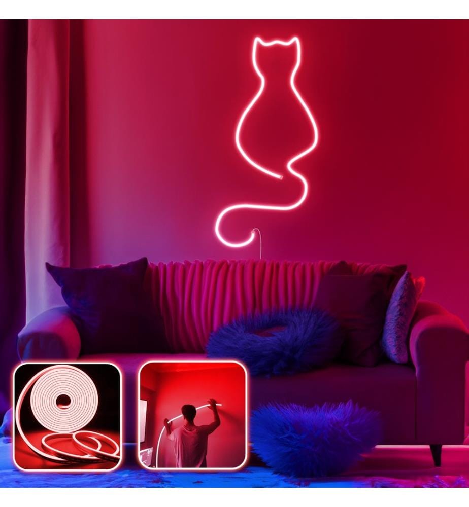 Decorative Wall Led Lighting, Red, Flexible Neon Strips