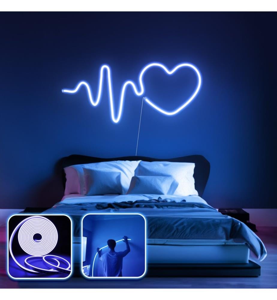 Dekorative LED-Wandbeleuchtung, blau, flexible Neonstreifen