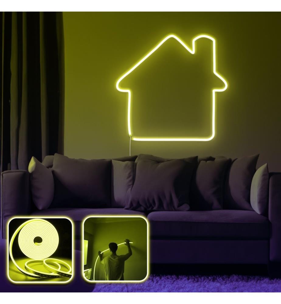 Illuminazione decorativa a LED da parete, strisce al neon flessibili gialle