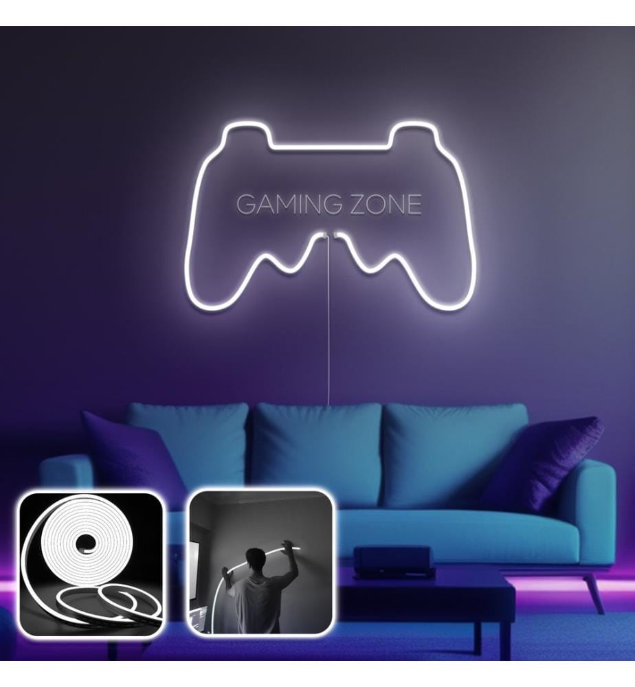 Dekorative LED-Wandbeleuchtung, Weiss, flexible Neonstreifen