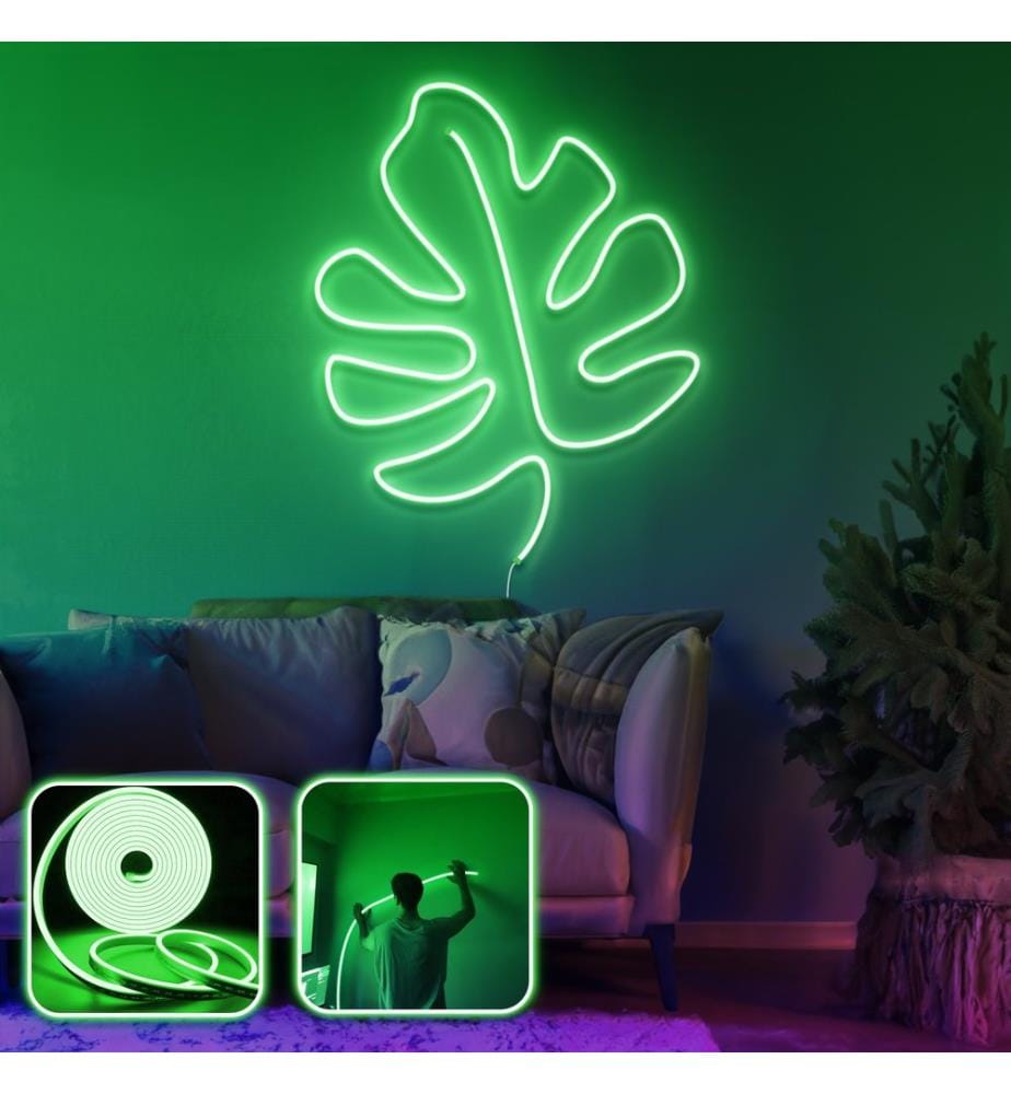 Eclairage mural décoratif à LED, vert, bande néon flexible