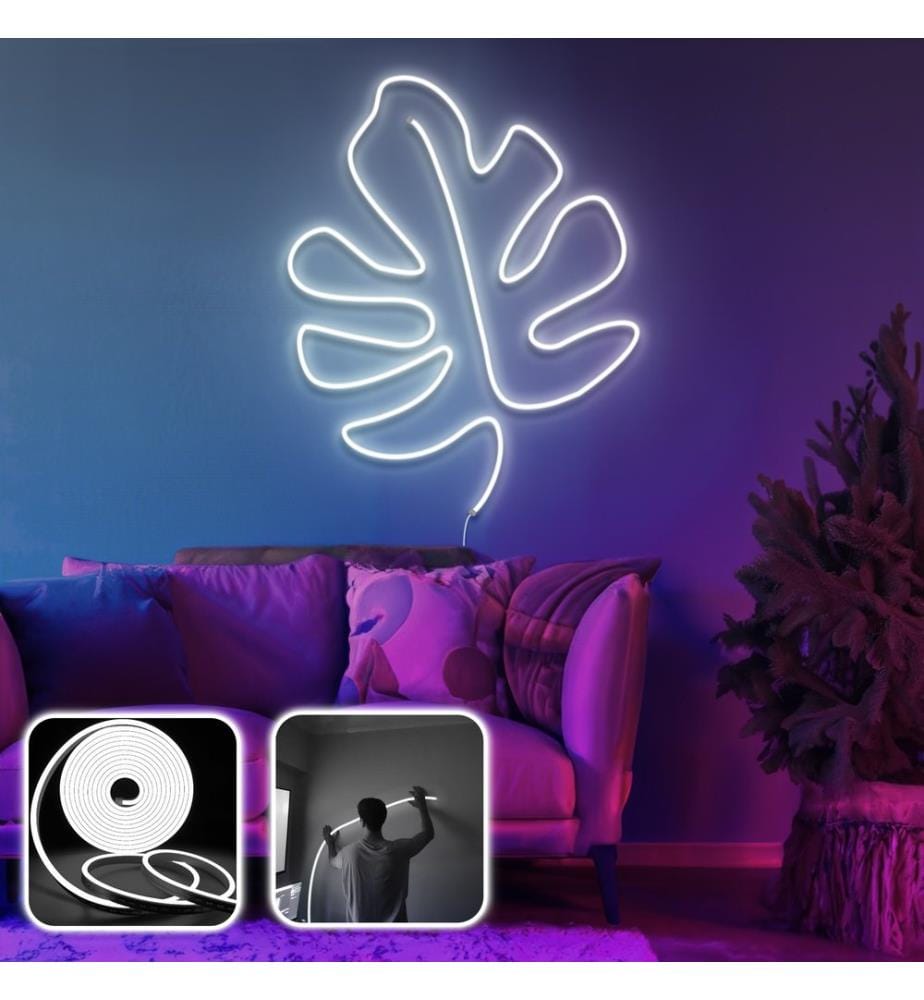 Dekorative LED-Wandbeleuchtung, Weiss, flexible Neonstreifen