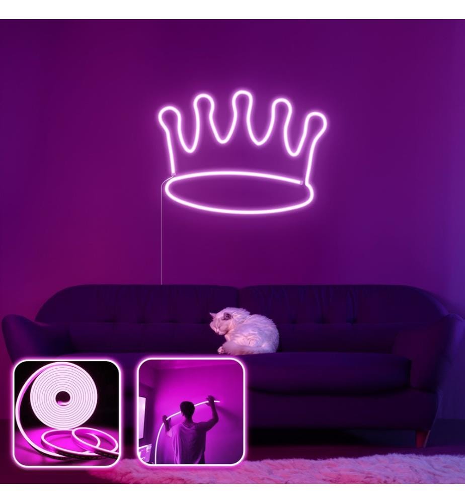 Eclairage mural décoratif à LED, rose, bandes néon flexibles