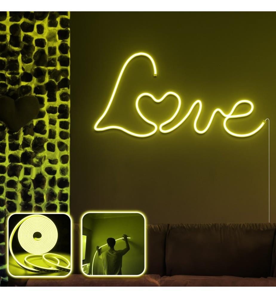 Dekorative LED-Wandbeleuchtung, Gelb, flexible Neonstreifen