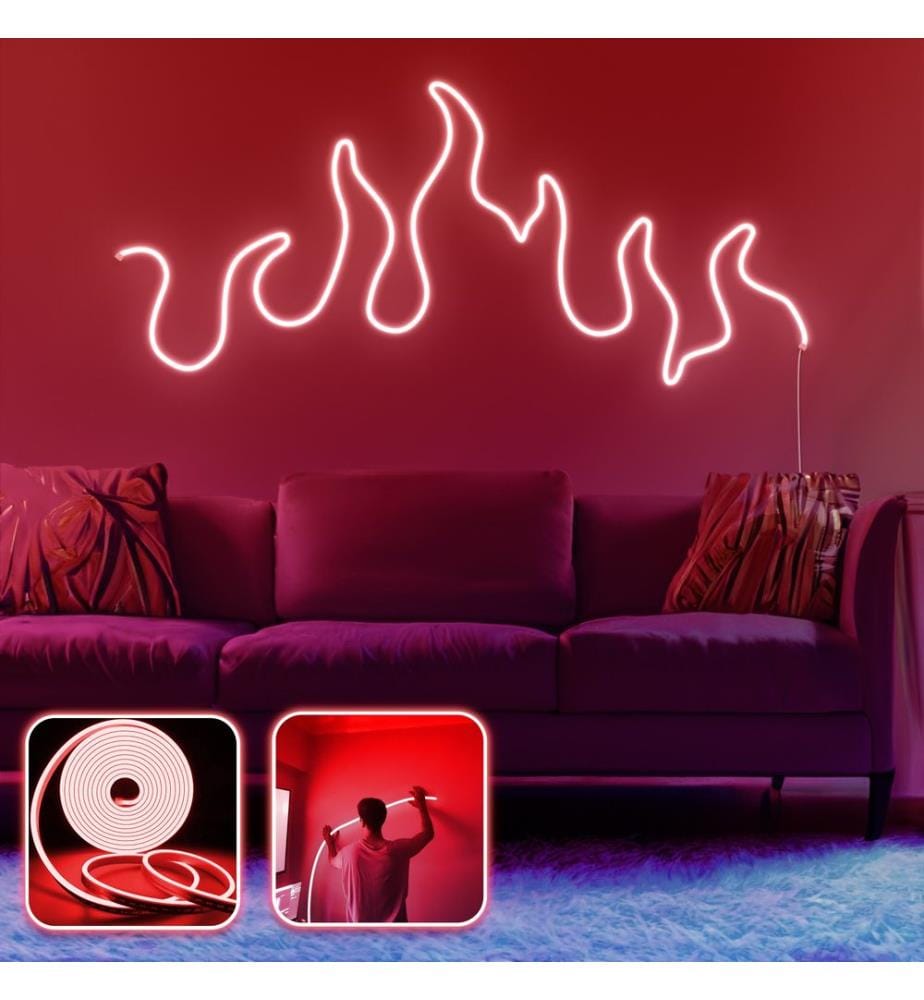 Dekorative LED-Wandbeleuchtung, Rot, flexible Neonstreifen