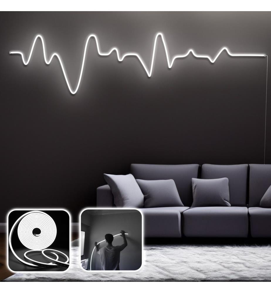 Dekorative LED-Wandbeleuchtung, Weiss, flexible Neonstreifen